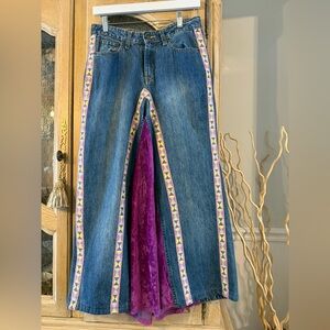 Route 66 Blue Skirt with Multicolor Trim